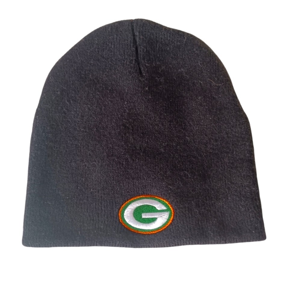 NFL Green Bay Packers Beanie Mens OS Black Knit Embroidered Logo Hat